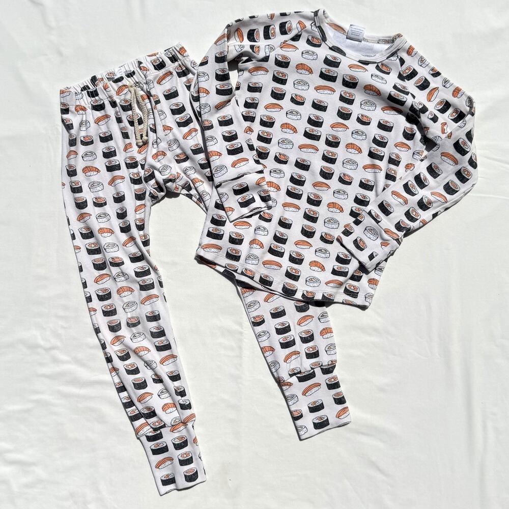Little One Shop Unisex Kids 6-7 Sushi Print Pajama Set Girls Boys